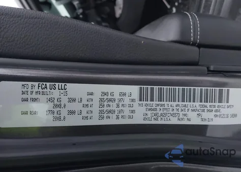 2015 Dodge Durango Sxt from USA, damaged, VIN 1C4RDJAG5FC745573